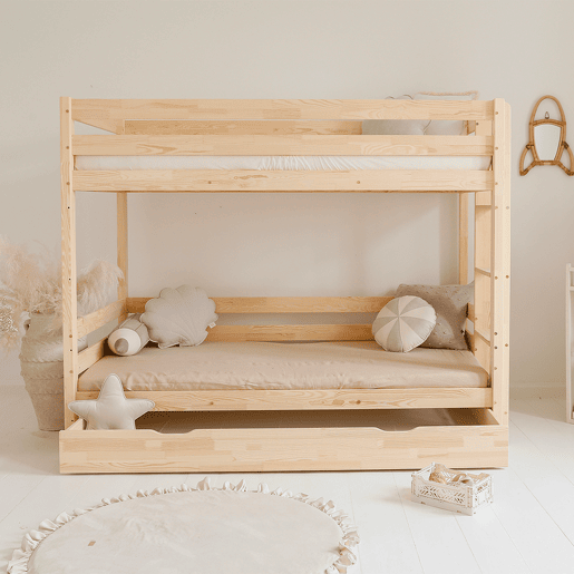 Beliche 90x200 com bases de ripas e gaveta incluídas Anaëlle Bois