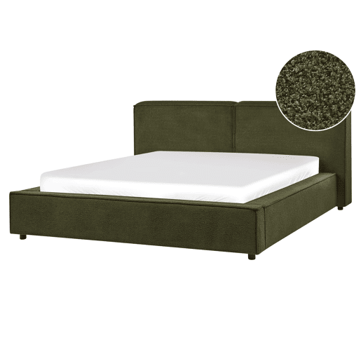 Cama de água Bouclé LINARDS 160 x 200 cm Verde escuro