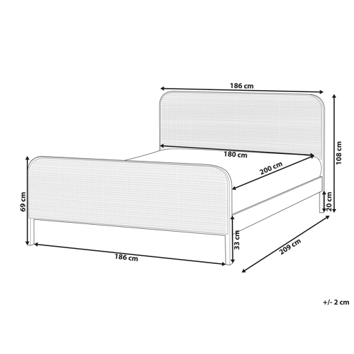 Cama Pinho GONFARON 180 x 200 cm Castanho claro