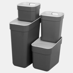 Curver Pack 4 contentores de reciclagem Ready To Collect (30L + 20L + 10L + 5L) cinzento