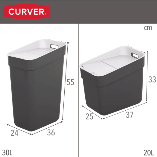 Curver Pack 4 contentores de reciclagem Ready To Collect (30L + 20L + 10L + 5L) cinzento
