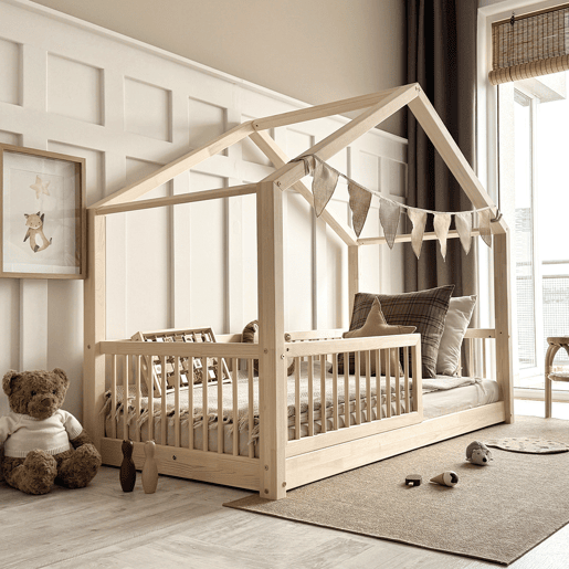 Cama de cabine 90x190 barreira e base de ripas incluídas com pés de 1 cm Rosalie Bois