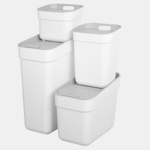 Curver Pack 4 contentores de reciclagem Ready To Collect (30L + 20L + 10L + 5L) branco