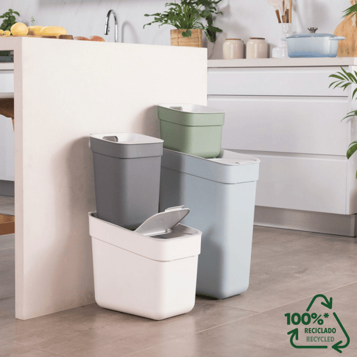 Curver Pack 4 contentores de reciclagem Ready To Collect (30L + 20L + 10L + 5L) branco