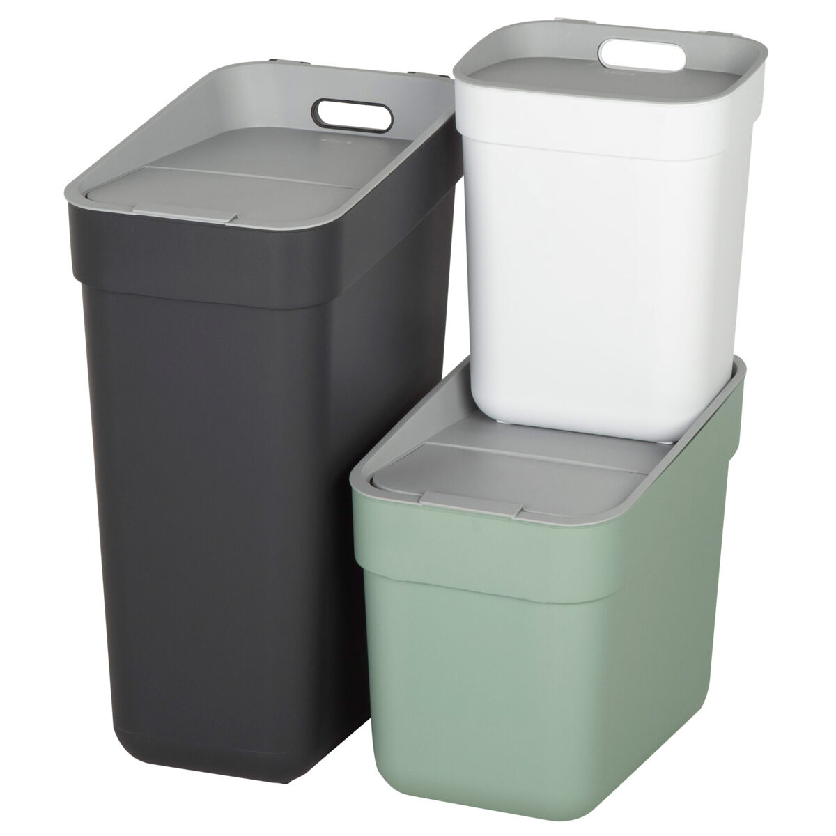 Curver Pack de 3 cubos de reciclaje Ready To Collect (30L, 20L y 10L)