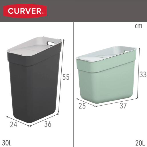 Curver Pack de 3 contentores de reciclagem Ready To Collect (30L, 20L e 10L)