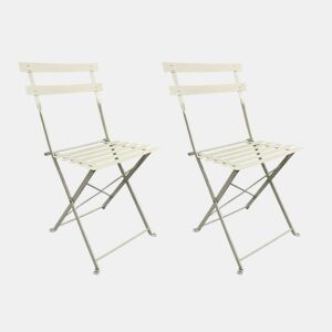 Conjunto de 2 cadeiras dobráveis u200Bu200BGreensboro bege para jardim e pátio.