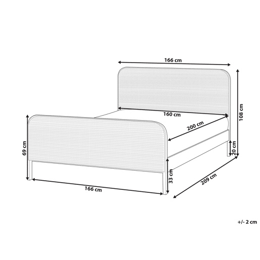 Cama Pinho GONFARON 160 x 200 cm Preto