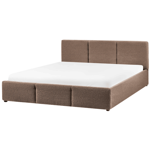 Cama baú Bouclé BOUSSE 160 x 200 cm Taupe