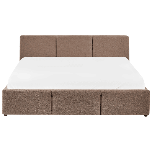 Cama baú Bouclé BOUSSE 160 x 200 cm Taupe