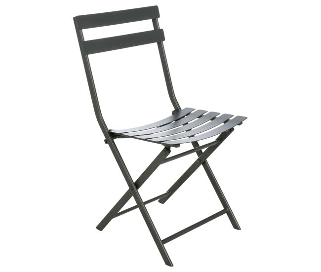 Silla de Exterior Plegable Greensboro Jardín Terraza Estilo Contemporáneo Color Gris Grafito