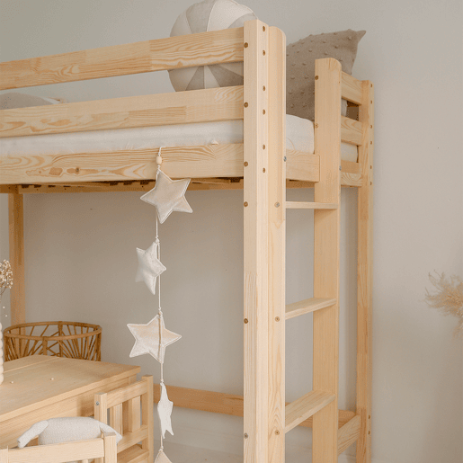 Cama de meia altura 90x200 com base de ripas incluída Anaëlle Bois