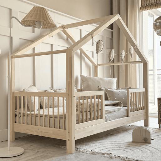 Cama de cabine 90x190 barreiras e base de ripas incluídas com pés de 10 cm Rosalie Bois