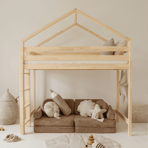 Cama de cabine de meia altura 90x190 com base de ripas incluída Candice Bois