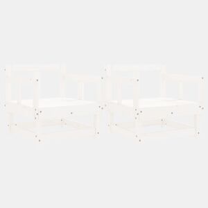 vidaXL Cadeiras de jardim 2 pcs madeira de pinho maciça branco