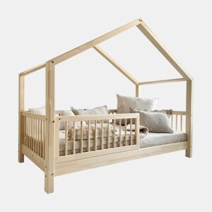 Cama cabana 90x200 barreira e base incluídos pés 10 cm Rosalie Madeira