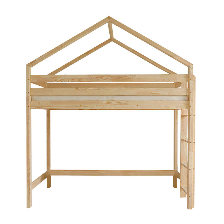 Cama cabaña de media altura 90x200 con somier candice madera
