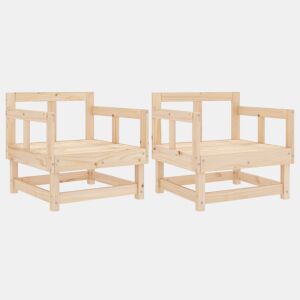 vidaXL Cadeiras de jardim 2 pcs madeira de pinho maciça