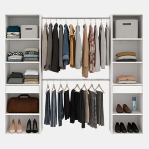 Móvel de closet aberto Cloe em branco fosco 200x200x50 cm