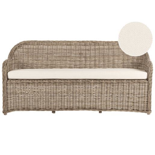 Sofá de jardim 3 lugares SUSUA Rattan Natural