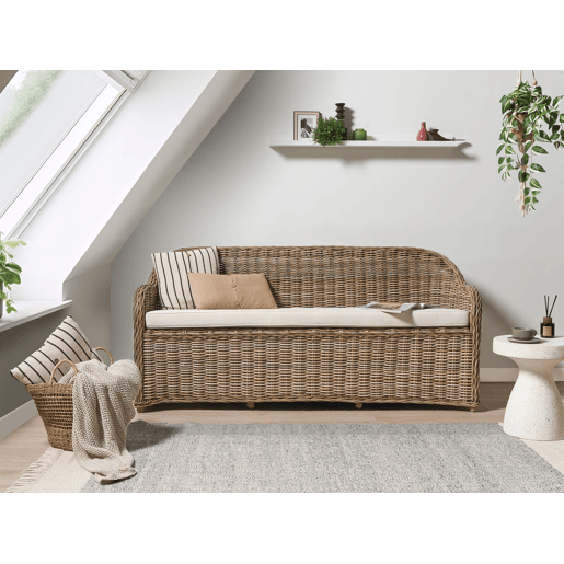 Sofá de jardim 3 lugares SUSUA Rattan Natural