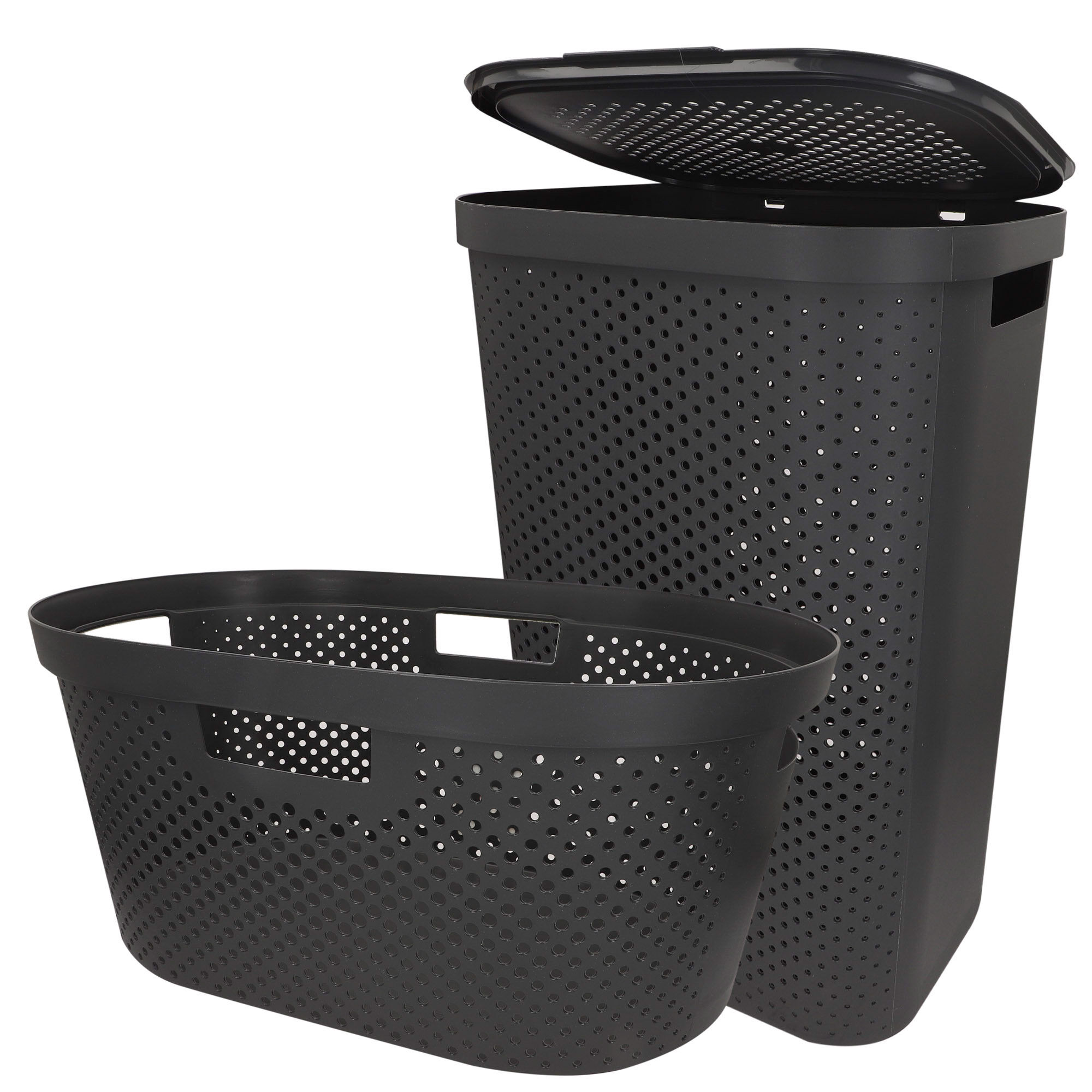 Curver Pack Colada Cesto 40L + Cesta con tapa 60L