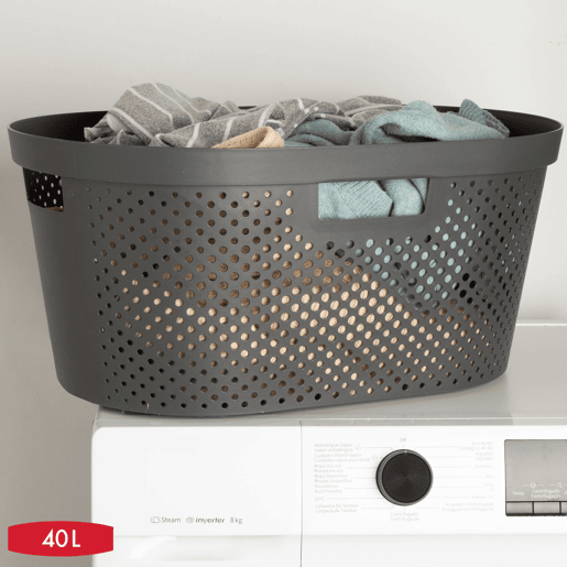 Curver Pack Cesto para roupa suja 40L + Cesto com tampa 60L cinzento