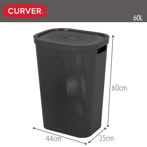 Curver Pack Cesto para roupa suja 40L + Cesto com tampa 60L cinzento