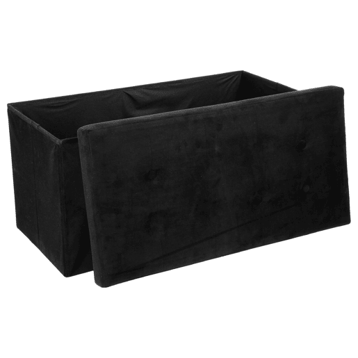 Pufe Duplo Dobrável Lysandre para Sala de Estar e Sala de Jantar, Preto 76x38 cm, Prático e Decorativo Pufe Duplo Dobrável Lysandre para Sala de Estar e Sala de Jantar, Preto 76x38 cm, Prático e Decorativo