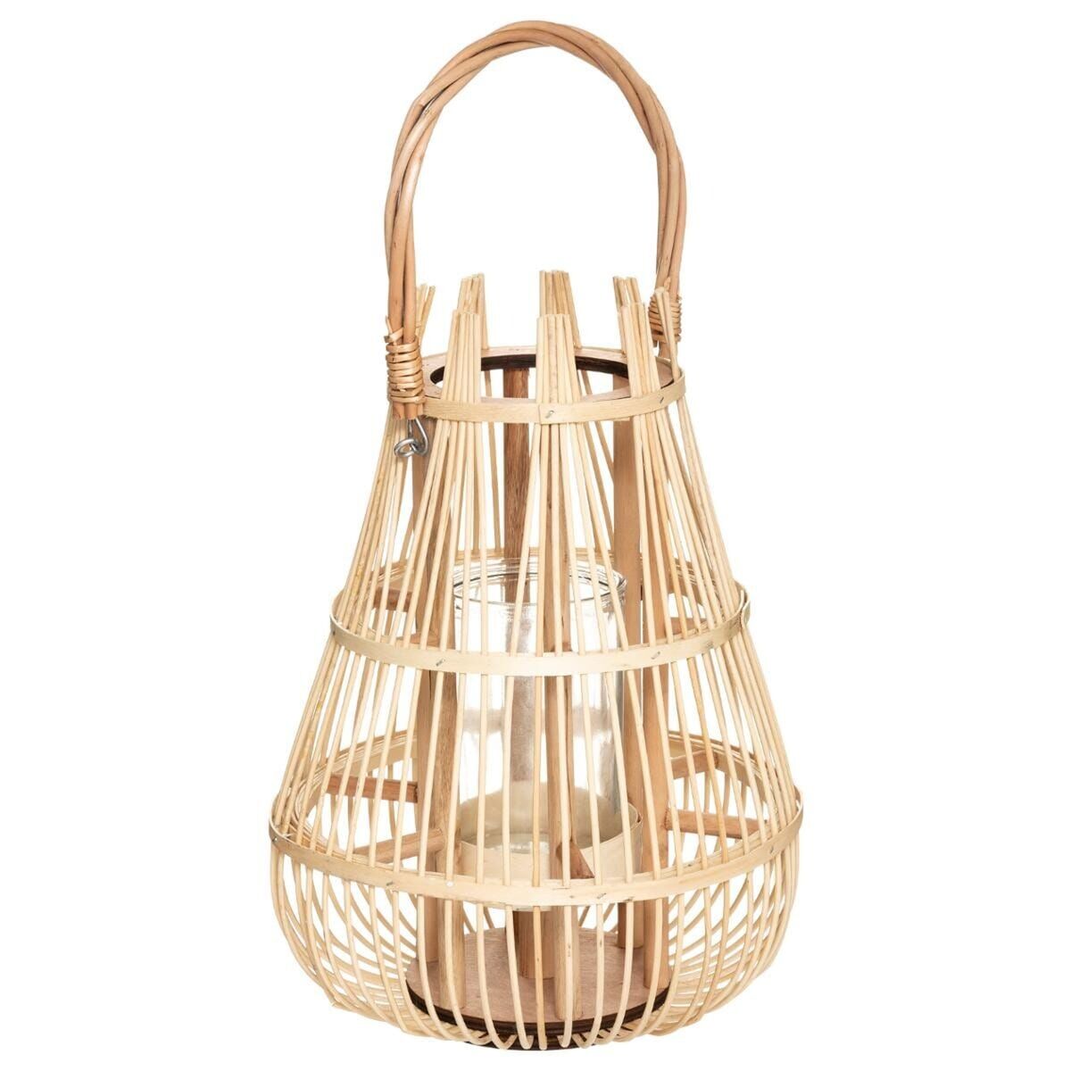 Farol de ratán de estilo artesanal