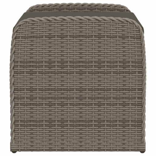 vidaXL Banco de arrumação com almofadão 80x51x52 cm vime PE cinzento