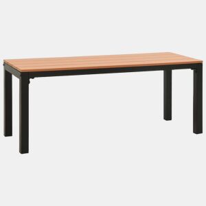 vidaXL Banco de jardim 110 cm aço e WPC castanho e preto