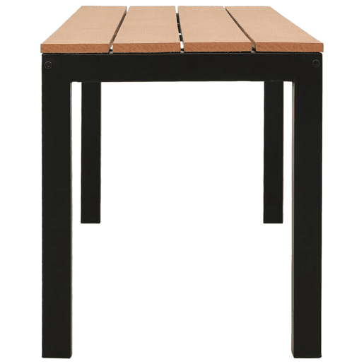 vidaXL Banco de jardim 110 cm aço e WPC castanho e preto vidaXL Banco de jardim 110 cm aço e WPC castanho e preto