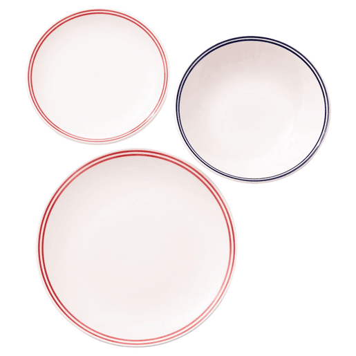Conjunto de 12 Peças de Talheres (P. Plano Ø27cm + P. Fundo Ø20cm + P. Sobremesa Ø19cm) listrado El Ganso