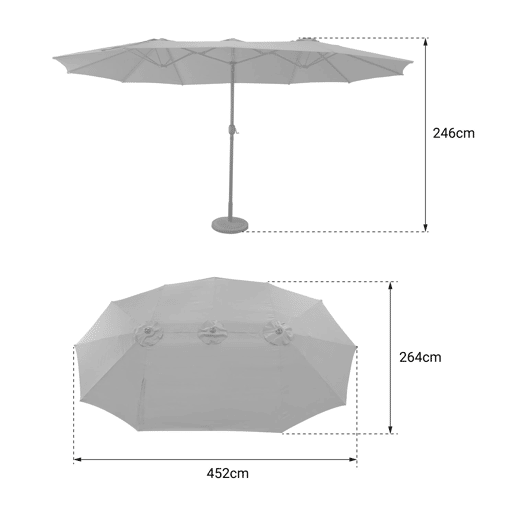 Guarda-sol duplo 2,7x4,6m LINAI Guarda-sol duplo 2,7x4,6m LINAI