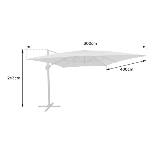 Chapéu de Sol MOLOKAI rectangular de 3x4m + tampa Chapéu de Sol MOLOKAI rectangular de 3x4m + tampa