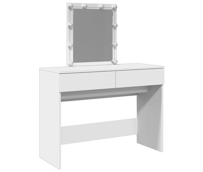 Vidaxl tocador con luces led blanco 100x40x130 cm