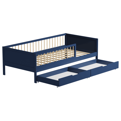 Cama de criança azul escuro 190x90cm com gavetas ADAM