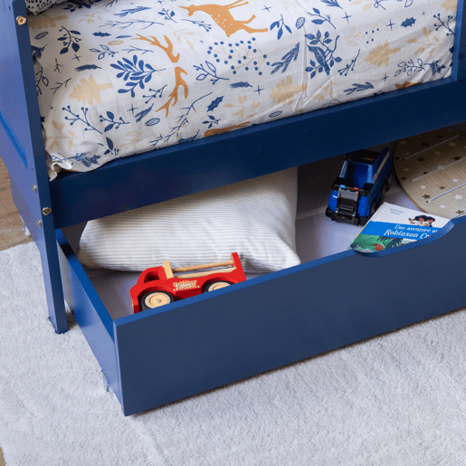 Cama de criança azul escuro 190x90cm com gavetas ADAM