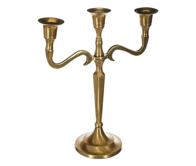 Well home - portavelas de metal dorado 3 cabezas