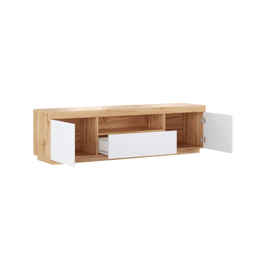 Móvel TV AMBIHOME BRAGANÇA - Carvalho WotanBranco, C170xP42xA49cm