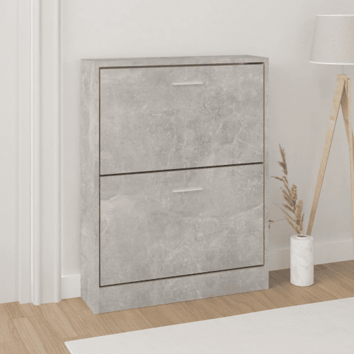 vidaXL Sapateira 59x17x81 cm derivados de madeira cinzento cimento vidaXL Sapateira 59x17x81 cm derivados de madeira cinzento cimento