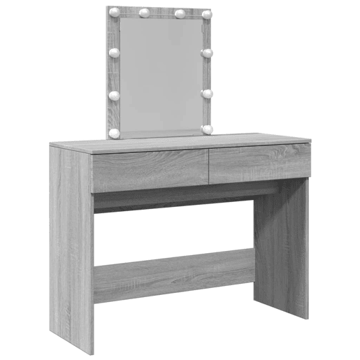 vidaXL Toucador com LEDs 100x40x130 cm sonoma cinza vidaXL Toucador com LEDs 100x40x130 cm sonoma cinza