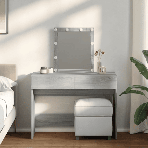 vidaXL Toucador com LEDs 100x40x130 cm sonoma cinza vidaXL Toucador com LEDs 100x40x130 cm sonoma cinza