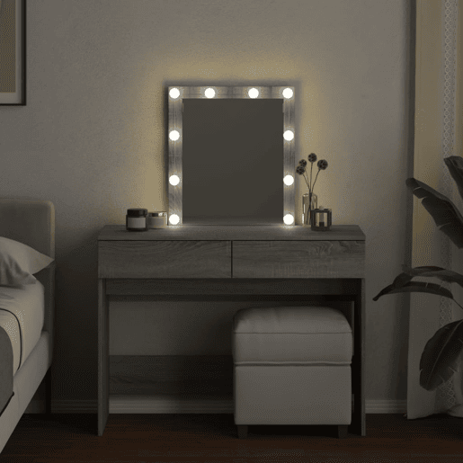 vidaXL Toucador com LEDs 100x40x130 cm sonoma cinza vidaXL Toucador com LEDs 100x40x130 cm sonoma cinza