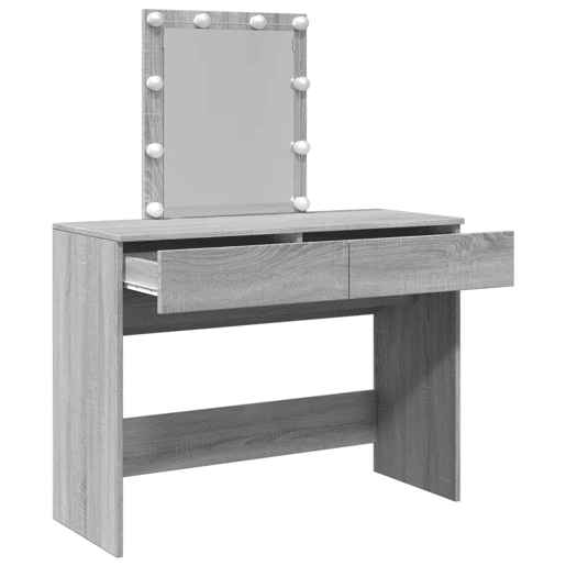vidaXL Toucador com LEDs 100x40x130 cm sonoma cinza vidaXL Toucador com LEDs 100x40x130 cm sonoma cinza