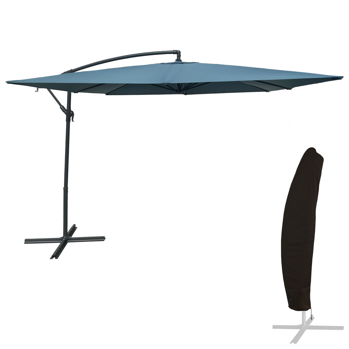 Sombrilla cuadrada MOLOKAI offset con funda 270x270