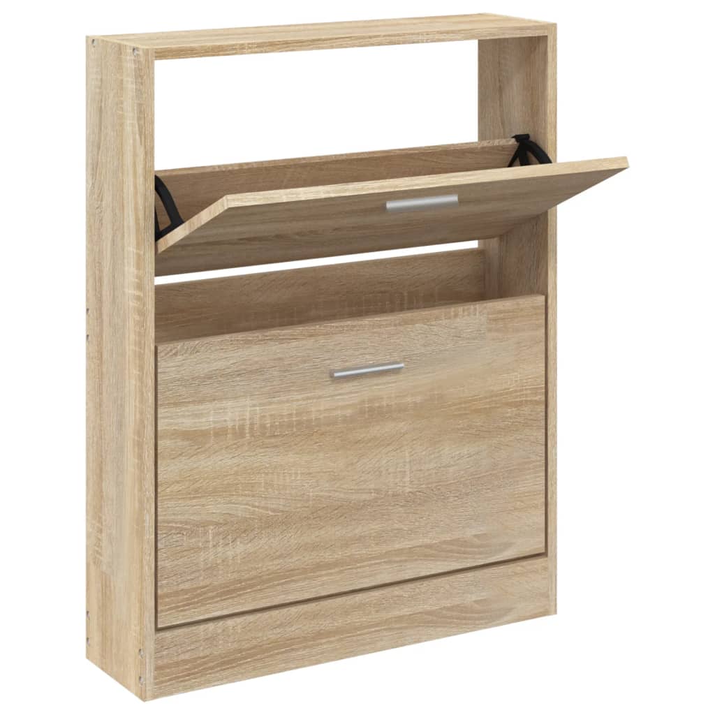 Vidaxl zapatero de roble 59x17x81 cm madera de ingeniería