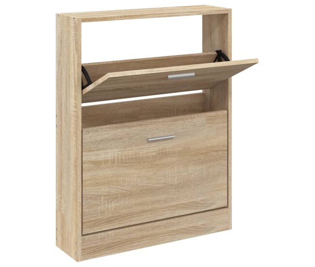 Vidaxl zapatero de roble 59x17x81 cm madera de ingeniería