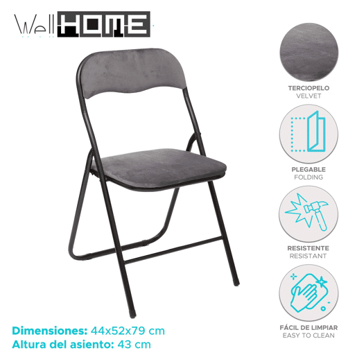 WELL HOME - Conjunto de 4 cadeiras dobráveis WELL HOME - Conjunto de 4 cadeiras dobráveis